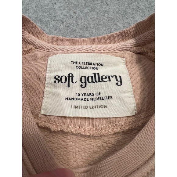 Soft Gallery Chaz Sweatshirt Kids 6Y Sequin Embroidered Flamingo Pullover Peach - Picture 5 of 16